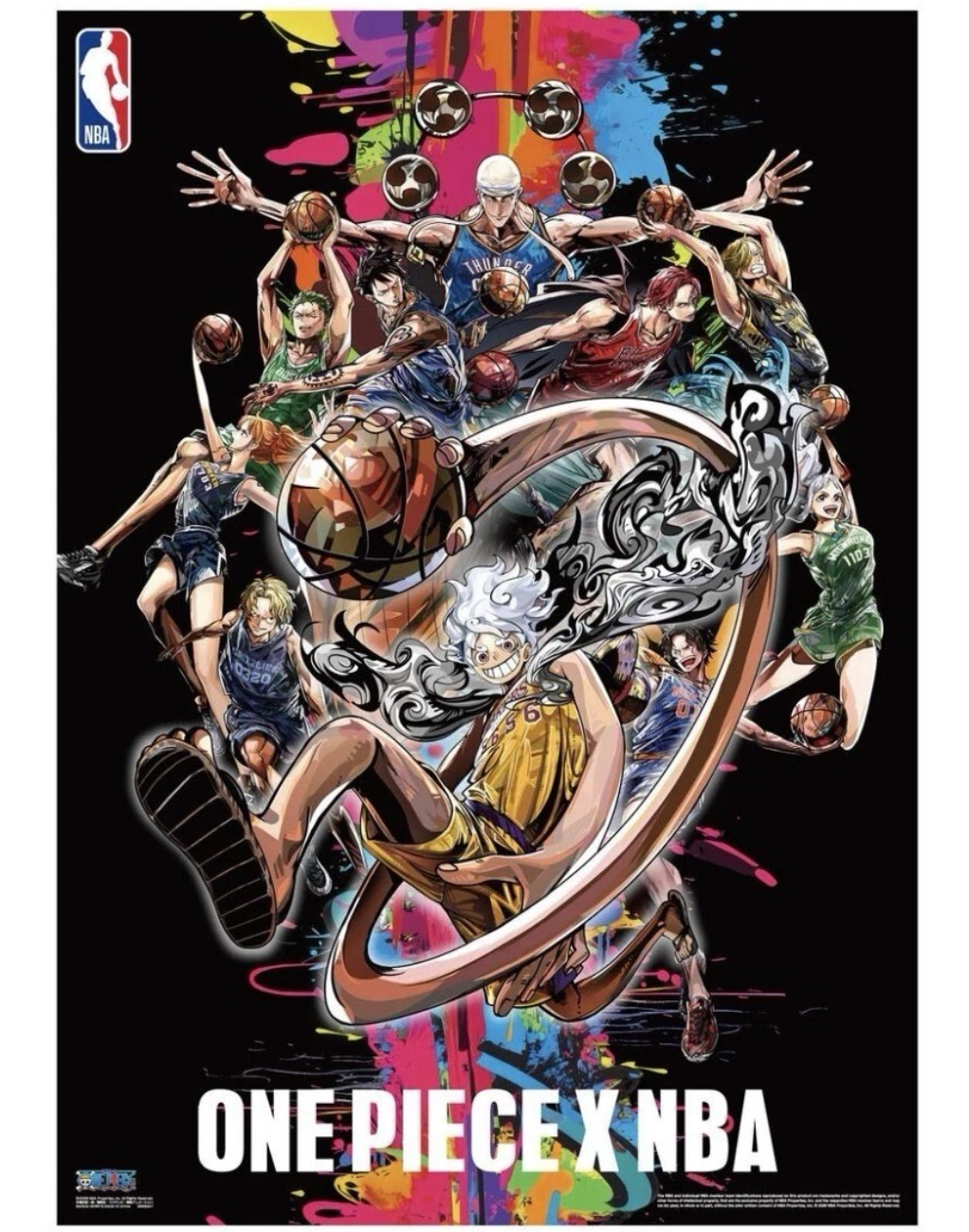 Official One Piece x NBA Collaboration B2 Size Poster (Bandai